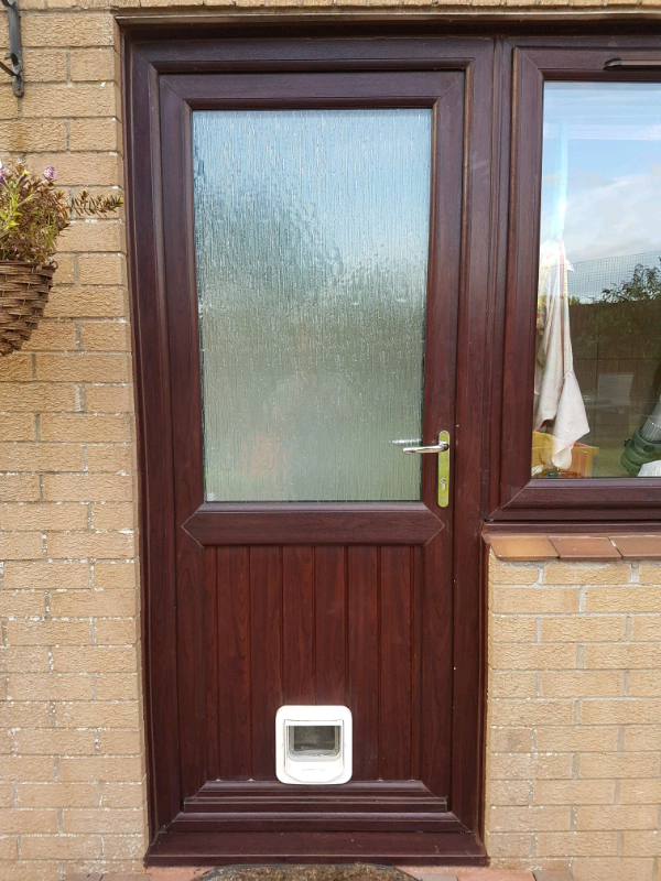 upvc door with cat flap for sale